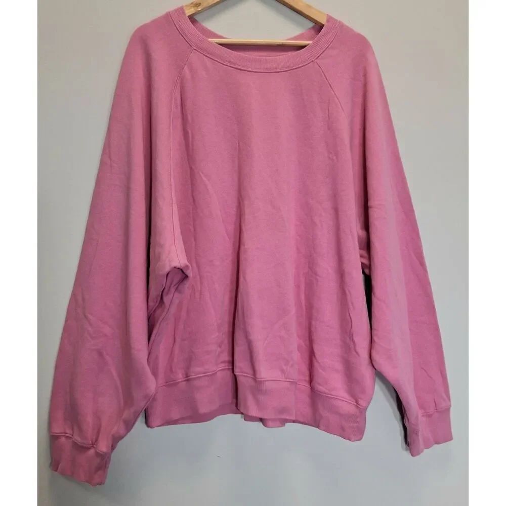 Old Navy womens 2xl Tall Pullover Sweatshirt pink boat neck longsleeve - Picture 2 of 9